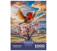 Jigsaw Puzzles for Adults 1000 Piece Robin Singing in Spring Puzzle for Adults Brain Teaser Game Enhance Memory Fun at Home Activities, 38x26cm/1000pcs