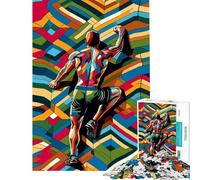 Jigsaw Puzzles for Adults 1000 Piece Rock Climbing Wpap Pop Art Puzzles for Adults Fun Games Wall Decoration Fun Activities at Home (Size 38x52cm)
