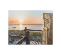 Jigsaw Puzzles for Adults 1000 Piece，Romantic sunset and beach chair on the Baltic Sea beach，Difficult Puzzle Perfect Educational Gift for Boys And Girls（75x50cm）-O11