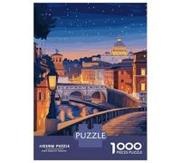 Jigsaw Puzzles for Adults 1000 Piece Rome Cityscape at Dusk Adult Puzzles Brain Teaser Game Home Decoration Christmas Birthday Gifts 70x50cm/1000pcs