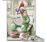 Jigsaw Puzzles for Adults 1000 Piece Rooster Go Toilet 1000 Piece Jigsaw Puzzles for Adults Perfect for Teenagers & Family Fun, for Birthdays (Szie 26x38 cm)