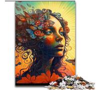 Jigsaw Puzzles for Adults 1000 Piece Rose Beautiful Girl Made of Wood, High-Difficulty Brain Teaser for Teenagers 50x75cm for Family Interactive Game
