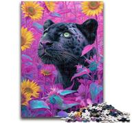 Jigsaw Puzzles for Adults 1000 Piece Rose Sunflower Black Leopard Challenging Game Toys Deal As Gifts for The Whole Family for Ages 14+ 50x75cm