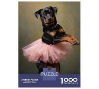 Jigsaw Puzzles for Adults 1000 Piece Rottweiler Ballerina Adult Puzzles Toy Wall Decor Wall Decoration Deal As Gifts for The Whole Family 38x26cm/1000pcs