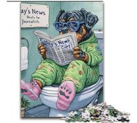 Jigsaw Puzzles for Adults 1000 Piece Rottweiler Go Toilet Made of Wood, Perfect DIY Art Decor Or Birthday Gift 50x75cm DIY Art Decor