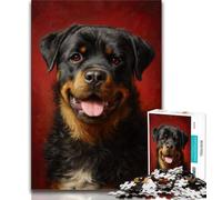 Jigsaw Puzzles for Adults 1000 Piece Rottweiler,Stress Reliever Staycation Kill Time with Matching Poster And Trivia Sheet (38x26cm)