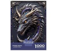 Jigsaw Puzzles for Adults 1000 Piece Royal Silver Cyber Dragon Jigsaw Puzzle Brain Teaser Game Stress Reliever Unique Birthday And Xmas Gifts 70x50cm/1000pcs