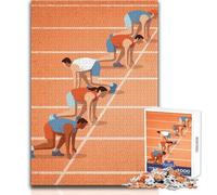 Jigsaw Puzzles for Adults 1000 Piece Runners at The Starting Line Unique Challenge Game Home Art Decor Gift For Birthdays Size 50x75cm