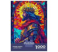 Jigsaw Puzzles for Adults 1000 Piece Sacred Stained Glass Jigsaw for Adults Fun Games Wall Art Unique Birthday And Xmas Gifts 52x38cm/1000pcs