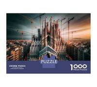 Jigsaw Puzzles for Adults 1000 Piece Sagrada Familia Barcelona Puzzle for Adults Brain Teaser Game Enhance Memory Fun at Home Activities, 70x50cm/1000pcs