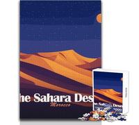 Jigsaw Puzzles for Adults 1000 Piece Sahara Desert at Night Illustration Toys Educational Games Enhance Memory Educational Toy Size 50x75cm