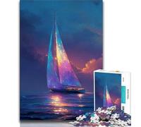 Jigsaw Puzzles for Adults 1000 Piece Sailboat Art Oil Painting Teenager Jigsaw,Challenging Game Toys Wall Decoration Unique Birthday And Xmas Gifts (size 75x50cm)