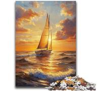 Jigsaw Puzzles for Adults 1000 Piece Sailboat Sailing on The Sea 1000 Pieces for Teenagers,Educational Games Home Decoration Unique Home Decor And Gifts (50x75cm)