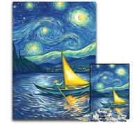 Jigsaw Puzzles for Adults 1000 Piece Sailboat Under The Night Sky Puzzle Games Toys Gift, Unique Birthday And Gifts for And Age 14 Years Up 50X75CM