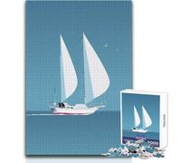 Jigsaw Puzzles for Adults 1000 Piece Sailing Boat Toys Educational Games Enhance Memory Educational Toy Size 38x52cm