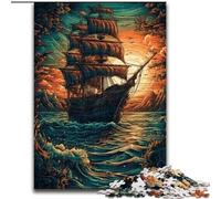 Jigsaw Puzzles for Adults 1000 Piece Sailing Ship Puzzles 1000 Pieces for Adults Engaging Family Game Night Activity (Size 26x38cm)