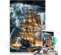 Jigsaw Puzzles for Adults 1000 Piece Sailing Through Storm Made of cardboard Suitable for ages 14 and up Challenging game and family game great size:26x38cm/10.24x14.96inch