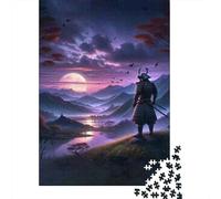Jigsaw Puzzles for Adults 1000 Piece Samurai Sunset Landscape Poster Puzzles for Adults Relaxing Games A Work of Art Fun Activities at Home 70x50cm/1000pcs