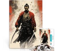 Jigsaw Puzzles for Adults 1000 Piece Samurai Warrior Artwork Made of wood Suitable for ages 14 and up Stress Reliever Difficult Challenge Gift For Birthdays。size：50x75cm/19.68x29.52inch