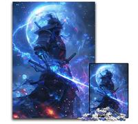 Jigsaw Puzzles for Adults 1000 Piece Samurais Blue Fury Difficult Puzzles for Adults Gift for Men And Women Daily Special Occasion 1000 PCS(75x50cm)