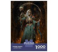 Jigsaw Puzzles for Adults 1000 Piece Santa Muerte with Flowers Puzzle for Adults Brain Teaser Game Enhance Memory Fun at Home Activities, 52x38cm/1000pcs