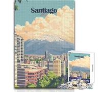 Jigsaw Puzzles for Adults 1000 Piece Santiago, Chile Cityscape Toys Educational Games Enhance Memory Educational Toy Size 38x52cm