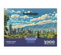 Jigsaw Puzzles for Adults 1000 Piece Santiago, Chile Skyline Jigsaw Hands-on Game Birthday Present Unique Birthday And Xmas Gifts 52x38cm/1000pcs