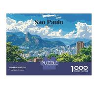 Jigsaw Puzzles for Adults 1000 Piece Sao Paulo Cityscape Puzzle for Adults Brain Teaser Game Difficult Hard Deal As Gifts for The Whole Family 70x50cm/1000pcs