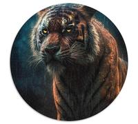 Jigsaw Puzzles for Adults 1000 Piece Savage Storm Tigers Round Jigsaw Puzzles Develops Hand-Eye Coordination Skills,Perfect for Birthday Gifts (67.5x67.5cm)
