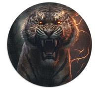 Jigsaw Puzzles for Adults, 1000 Piece Savage Storm Tigers Round Jigsaw Puzzles Interactive Family Game,Brain Challenge,Educational Toy 67.5x67.5 cm