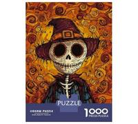 Jigsaw Puzzles for Adults 1000 Piece Scarecrow Day of The Dead Puzzle for Adults Brain Teaser Game Enhance Memory Fun at Home Activities, 70x50cm/1000pcs