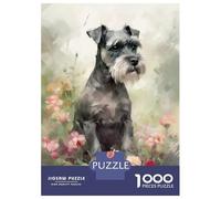 Jigsaw Puzzles for Adults 1000 Piece Schnauzer Dog Watercolor Adult Puzzles Toy Wall Decor Wall Decoration Deal As Gifts for The Whole Family 70x50cm/1000pcs