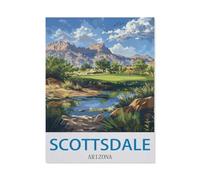 Jigsaw Puzzles for Adults 1000 Piece，Scottsdale Arizona Vintage Travel Poster Golf，Difficult Puzzle Perfect Educational Gift for Boys And Girls（38x26cm）-W79