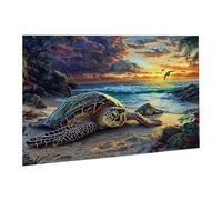 Jigsaw Puzzles for Adults 1000 Piece Sea Turtle Jigsaw Puzzle-Colourful, Challenging Game/Brainteasing Adult Jigsaws, The Whole 3D Jigsaw Gifts for Women, Men Beautiful Decoration-Beach fr0-1065