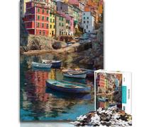 Jigsaw Puzzles for Adults 1000 Piece Seaside City View,learning Educational Toys Fun at Home Activities,Birthday Present,Travel Gifts 75x50cm