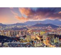 Jigsaw Puzzles For Adults 1000 Piece SEOUL SOUTH KOREA SKYLINE GLOSSY Wooden Puzzles BANNER tower view A300 Challenging Puzzles for Friends Family Wall Decor