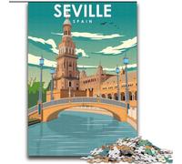 Jigsaw Puzzles for Adults 1000 Piece Seville Spain Travel Art,learning Educational Toys Fun at Home Activities,Birthday Present,Travel Gifts 38x52cm