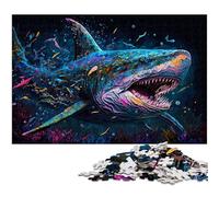 Jigsaw Puzzles for Adults 1000 Piece Shark Painting Jigsaw Puzzles Colorful Home Decor & Interactive Family Game, 50x75CM/19.68x29.52inch