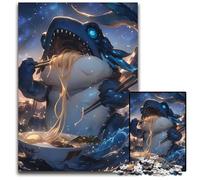 Jigsaw Puzzles for Adults 1000 Piece Shark Tokyo Ramen Challenging Puzzles Brain TeaserHome Decor Perfect 1000 PCS(75x50cm)