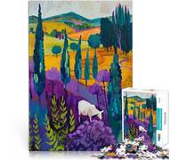Jigsaw Puzzles for Adults 1000 Piece Sheep in a Colorful Landscape DIY-Spielzeug Tolle Geschenke und Spielzeuge75x50cm
