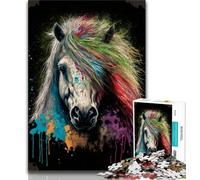 Jigsaw Puzzles for Adults 1000 Piece Shetland Pony Colourful Adult Puzzles,Toys Educational Games Stress Relieving Unique Birthday And Gifts 38x26cm