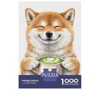 Jigsaw Puzzles for Adults 1000 Piece Shiba Inu with Matcha Latte Jigsaw Hands-on Game Birthday Present Unique Birthday And Xmas Gifts 70x50cm/1000pcs
