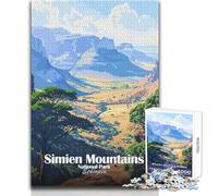 Jigsaw Puzzles for Adults 1000 Piece Simien Mountains National Park Ethiopia Poster Educational Family Game Perfect Decoration Great Gift Size 38x52cm