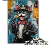 Jigsaw Puzzles for Adults 1000 Piece Singing Cat Jigsaw Puzzle Made of cardboard Toys Gift Educational Intellectual Decompressing Fun Family Game size 38x26CM