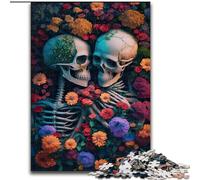 Jigsaw Puzzles for Adults 1000 Piece Skeleton Sea of Flowers Made of Wood, Fun Activity for at Home 50x75cm Family Fun Activity, Brain Challenge, for Teenager