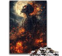 Jigsaw Puzzles for Adults 1000 Piece Skeleton Under The Moon Teenager Jigsaw,Relax Games Is Ideal As A Gift for The Whole Family (50x75cm)
