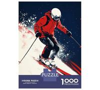Jigsaw Puzzles for Adults 1000 Piece Skier in Action Jigsaw Puzzle Brain Teaser Game Stress Reliever Unique Birthday And Xmas Gifts 52x38cm/1000pcs