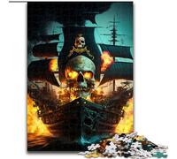 Jigsaw Puzzles for Adults 1000 Piece Skull Pirate Ship Jigsaw Puzzle Made of cardboard, for Birthdays, Holidays, Space Party Decorations 1000pcs(26x38cm)