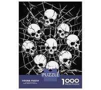 Jigsaw Puzzles for Adults 1000 Piece Skulls in Spiderweb Puzzle for Adults Brain Teaser Game Enhance Memory Fun at Home Activities, 38x26cm/1000pcs