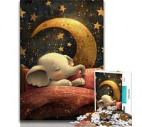 Jigsaw Puzzles for Adults 1000 Piece Sleeping Baby Elephant Puzzles for Teenagers,Challenging Game Gifts for Is Ideal As A Gift for The Whole Family 26x38cm